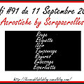 <b>Défi</b> #91 du 11 septembre 2023 - Acrostiche