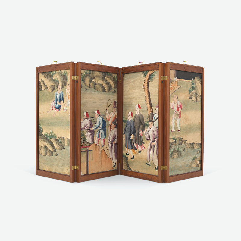 2021_CKS_20660_0055_001(a_louis_xvi_four-leaf_mahognany_and_chinese_painted_silk_folding_scree_d6328924095251)