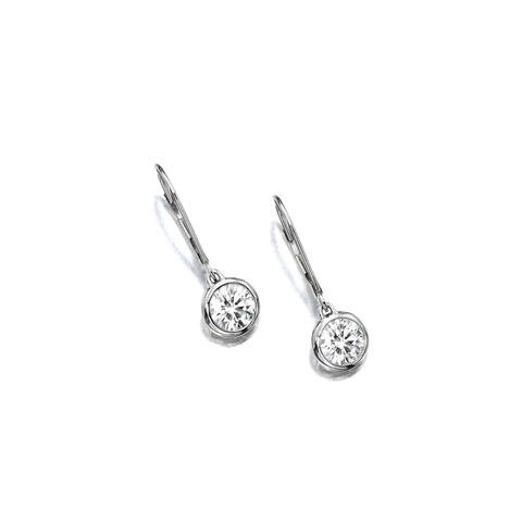 A pair of diamond and platinum pendant earrings, Tiffany & Co