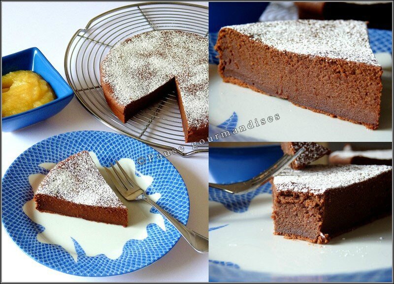 Gâteau au chocolat et compote