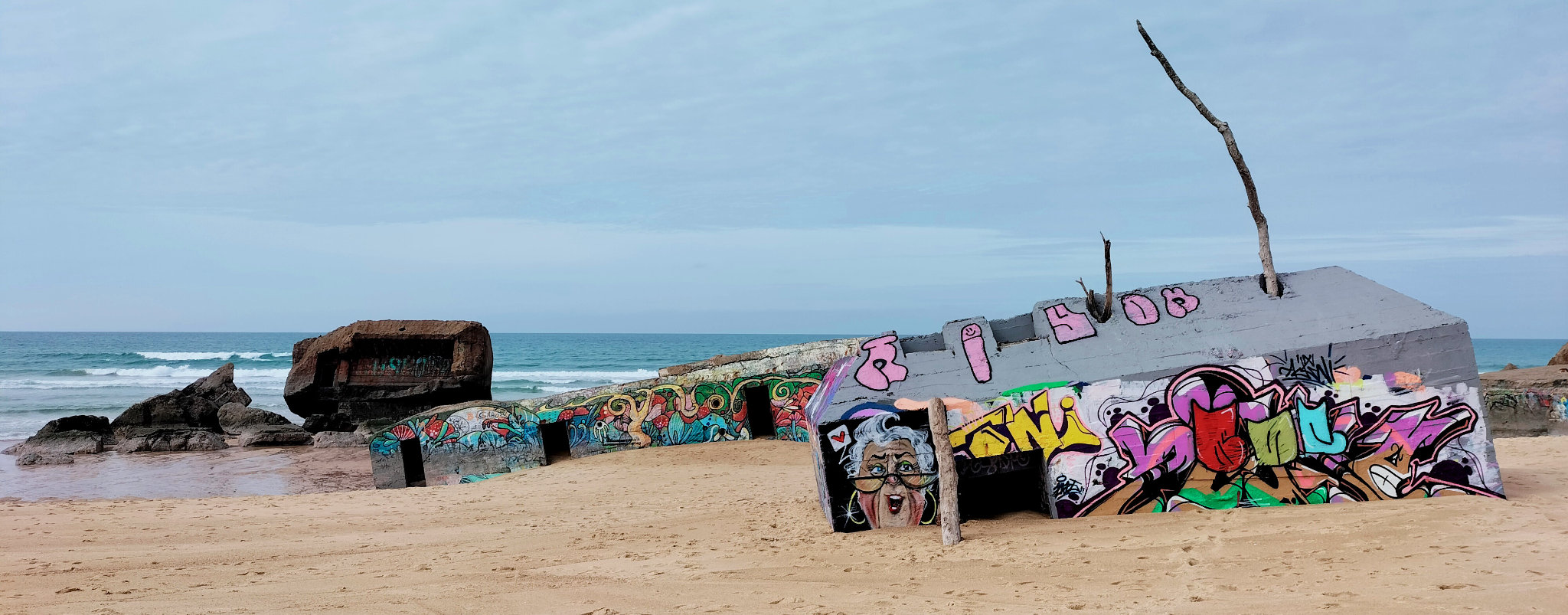 Capbreton, plage de la Savane, blockhaus et couleurs, octobre 2022