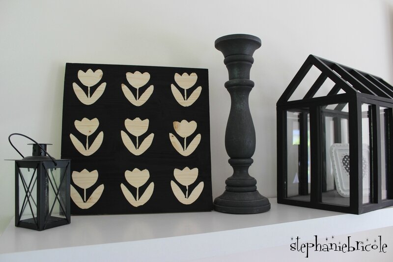diy récup bois fleur peinture
