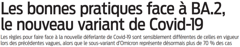 2022 03 30 SO Les bonnes pratiques face à BA2 le nouveau variant de Covid 19
