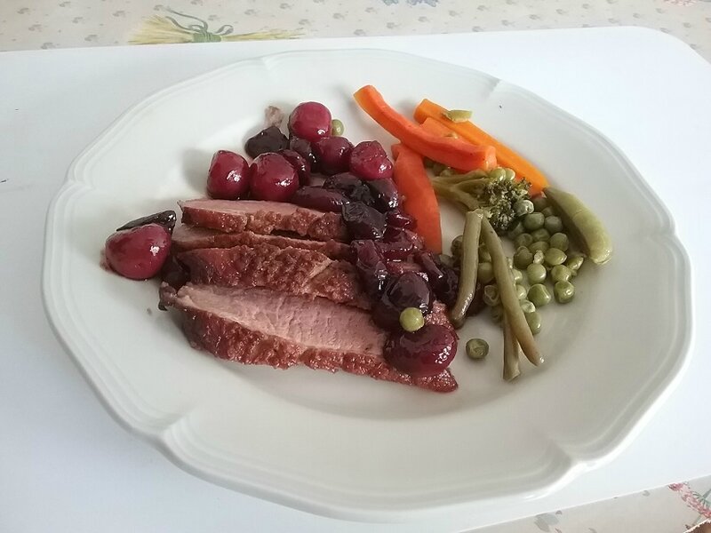 Magrets de canard aux cerises