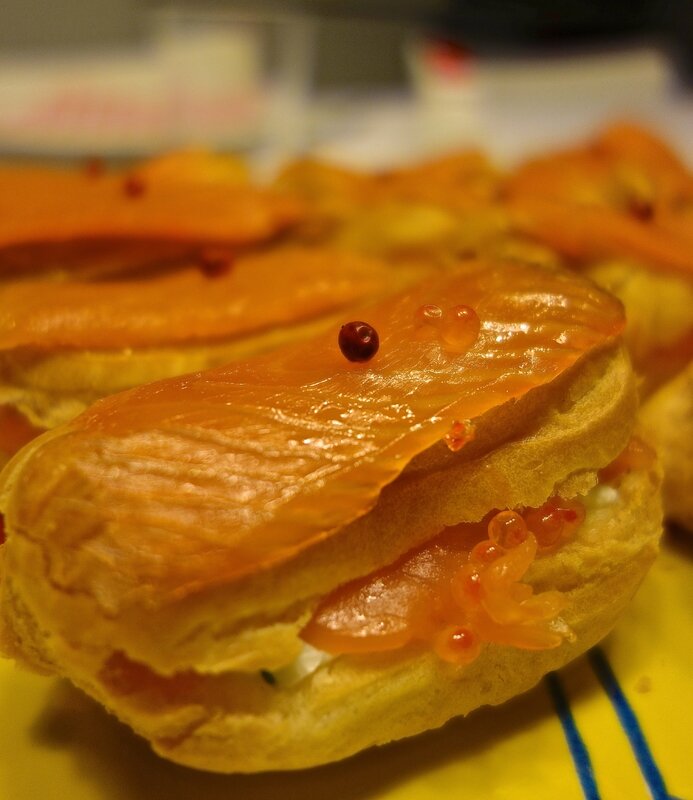 éclairs au saumon fumé