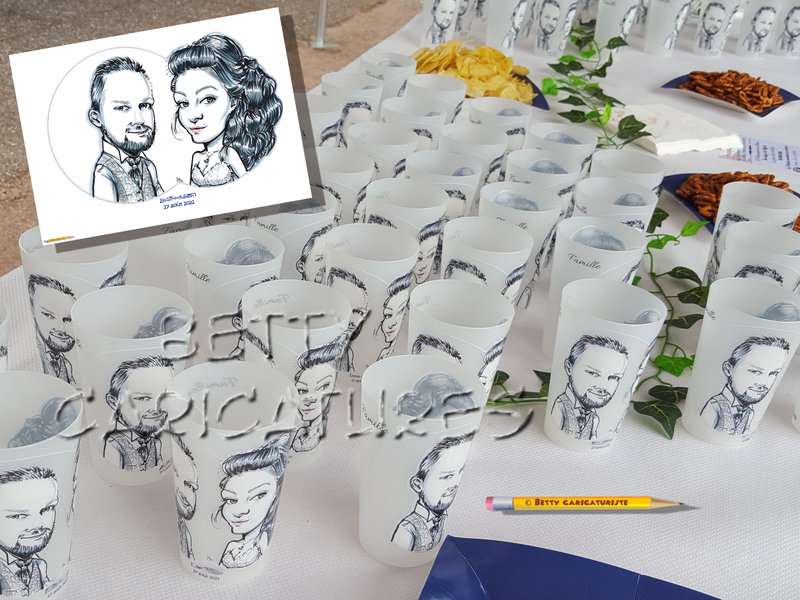 wedding mariage caricature gobelets personnalise ecocups plan table (3)