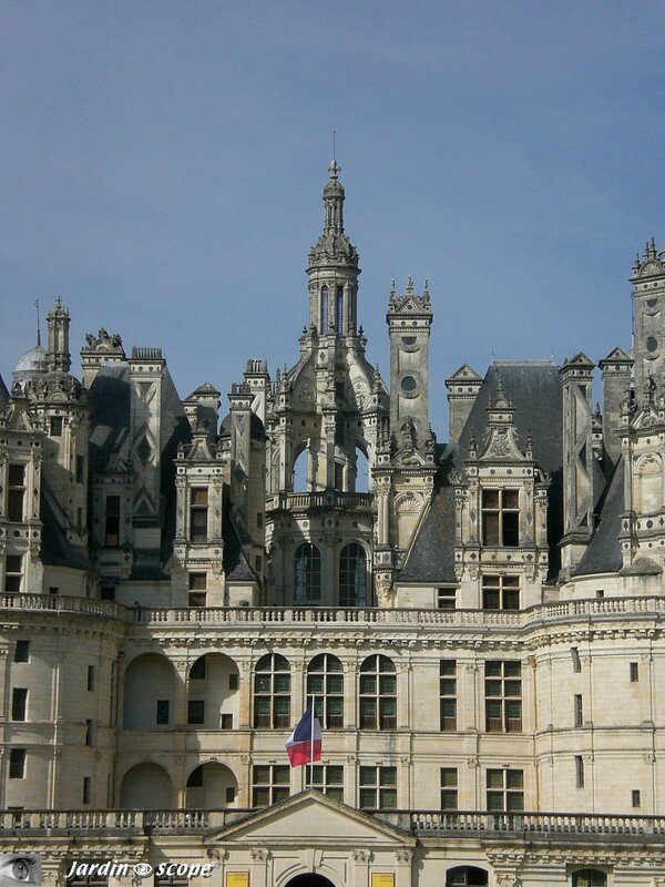 Le château de Chambord - détails de la terrasse