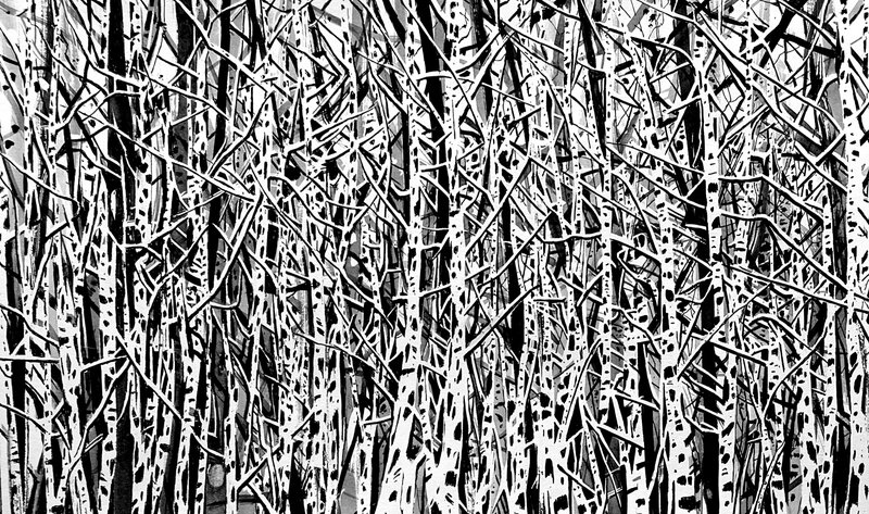 neuronal forest in my brain, encre de chine 35 x 23 cm, janvier 2020