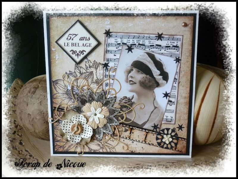 Une carte d anniversaire vintage  Scrap de Nicoue