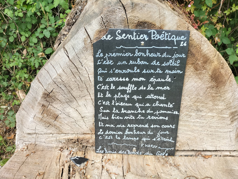 Sauveterre-de-Béarn, île de la Glère, sentier poétique, poème (64)