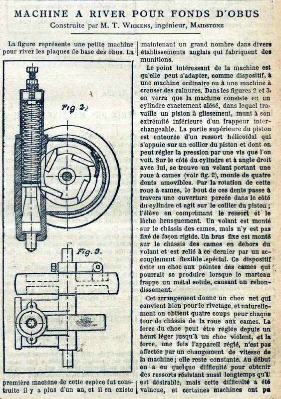 Machine à fixer fond d obus