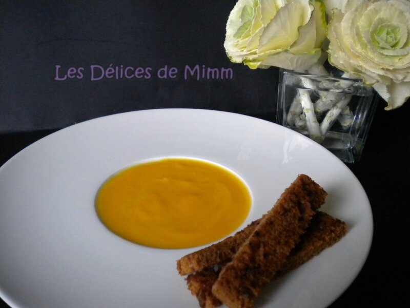 Crème de courge butternut et ses mouillettes de pain d’épices 3