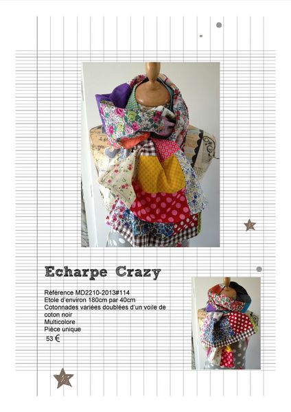 MD2210-2013#114 Echarpe crazy multicolore