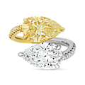 Yellow and White Diamond <b>Bypass</b> Ring