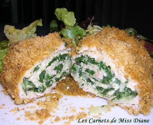 Escalopes de dinde aux épinards