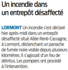 2022 01 24 SO Un incendie dans un entrepôt désaffecté