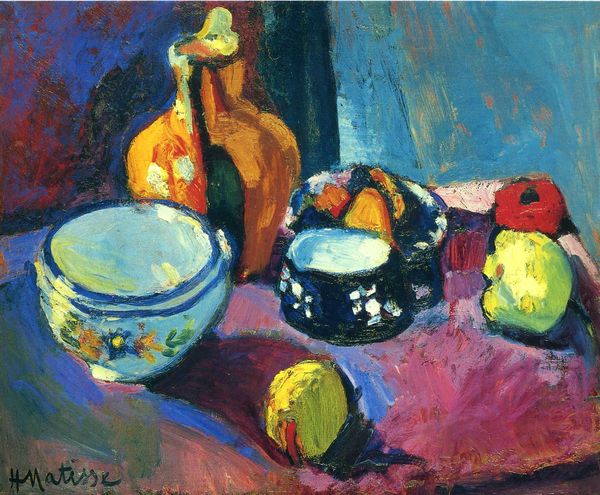 matisse dishes-and-fruit-on-a-red-and-black-carpet-1901
