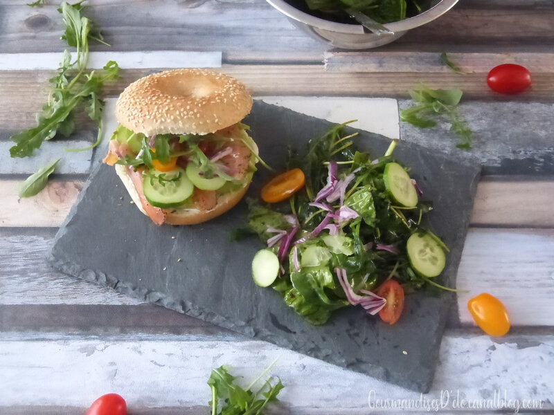 Bagel saumon fumé et crudités (3)