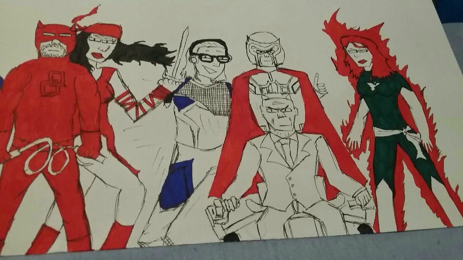 M7 Daredevil, Elektra, Xavier, Magneto, Phoenix