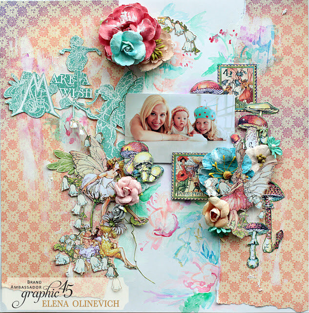 Happy and Fun Layout , Fairie Dust,by Elena Olinevich, product by Graphic45, photo1