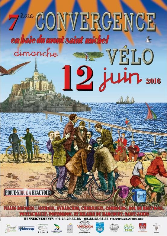 convergence en baie du Mont-Saint-Michel 2016 Vélocité Avranches affiche