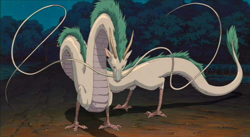 Mon dragon d'air ressemble pas mal à Haku, du film "le voyage de Chihiro"