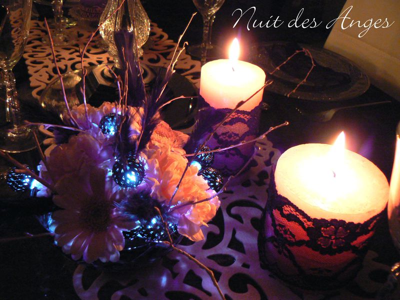 Nuit des anges décoratrice de mariage décoration de table noir et rose 021