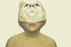 cat mask on head