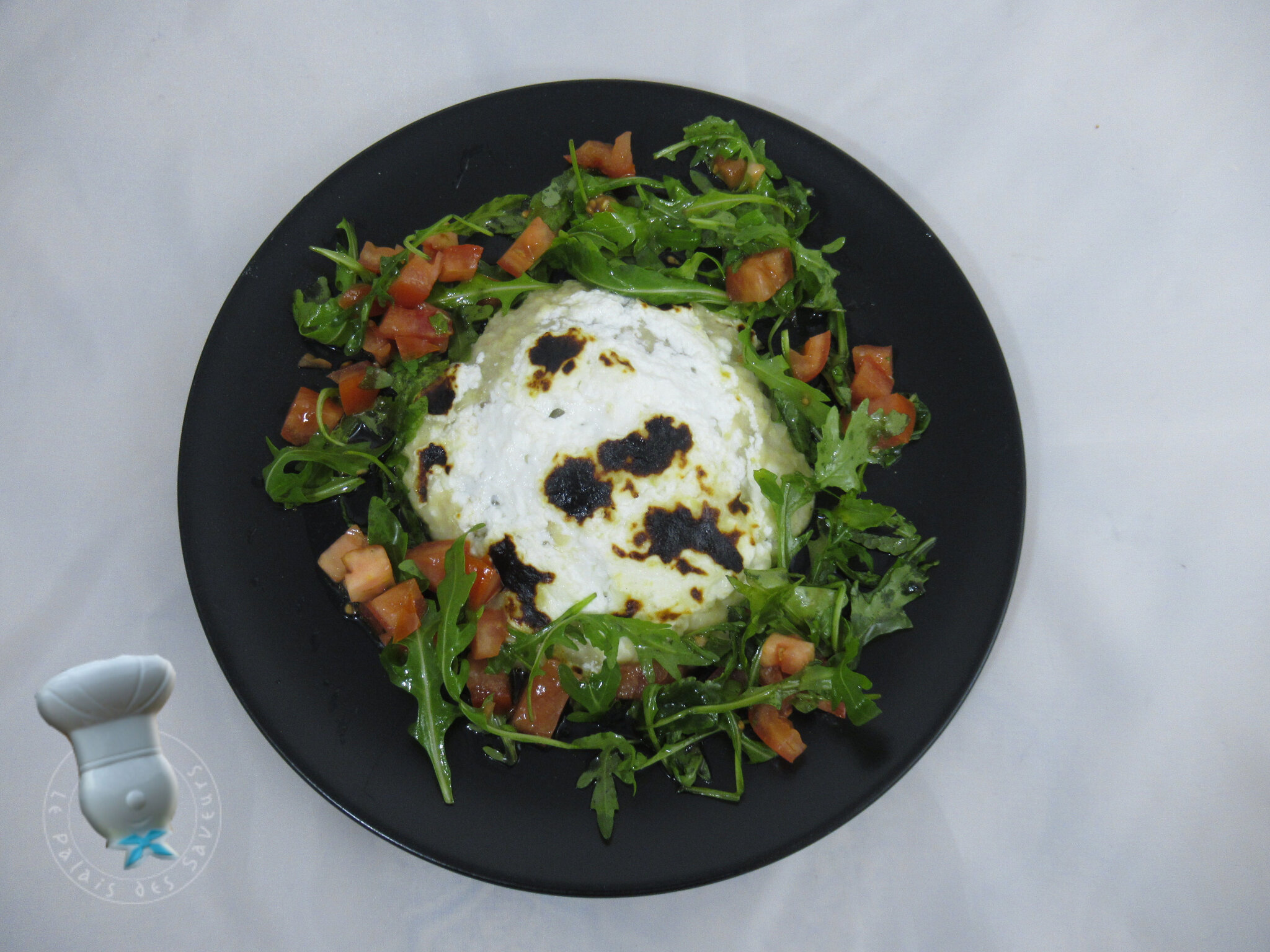 Chèvre chaud sur purée de flageolets