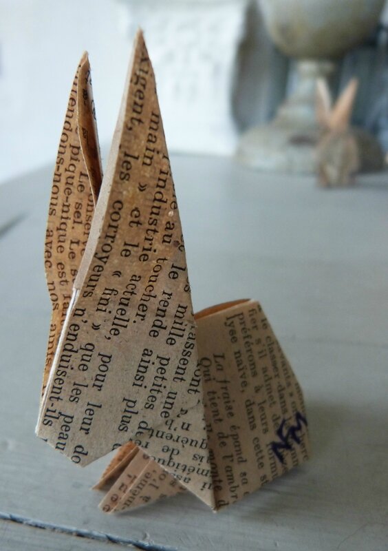 Lapin origami papier ancien (26)