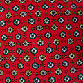 Ancien tissu coton imprimé motif provençal fond rouge vintage 100x130 CM