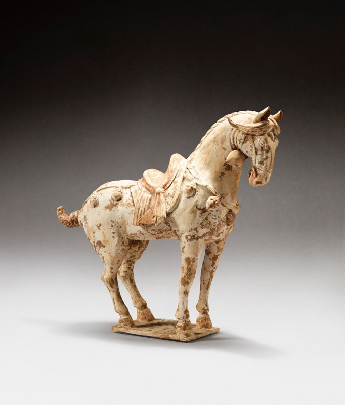A large painted pottery horse, Tang dynasty
