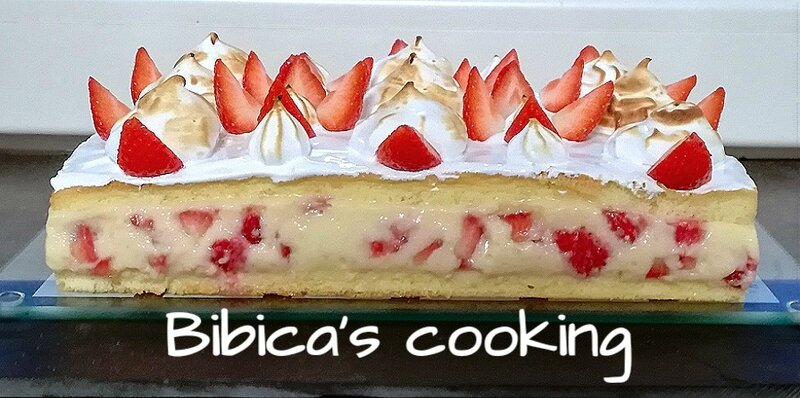 Gâteau aux fraises façon fraisier express {au i-Cook'in} face