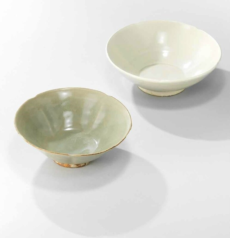 A Xing foliate bowl and a Yaozhou foliate bowl, Five Dynasties (907-960)
