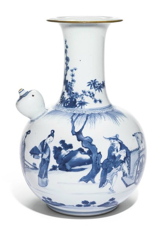 A large blue and white kendi, Qing dynasty, Early Kangxi period (1662-1722)