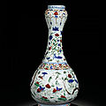 A rare 'wucai' 'garlic-mouth' vase, <b>mark</b> <b>and</b> <b>period</b> <b>of</b> <b>Wanli</b> (<b>1573</b>-<b>1619</b>)
