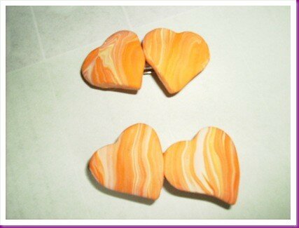 petite barette coeur orange mabrer