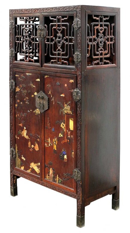 Chinese Stone Overlay Cabinet, Qing dynasty 2