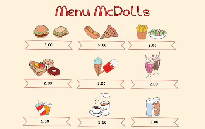 Menu McDolls