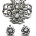 A mid 19th century <b>diamond</b> <b>brooch</b> and earrings