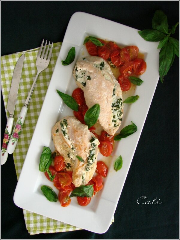 Poulet Farci Ricotta-Basilic & Tomates Cerises 002