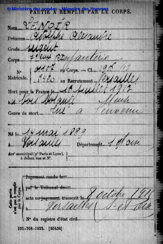 sergent adolphe lenoir 72e RI