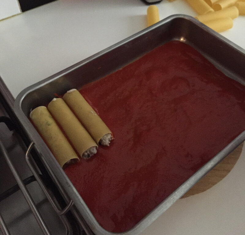 placement des cannelloni