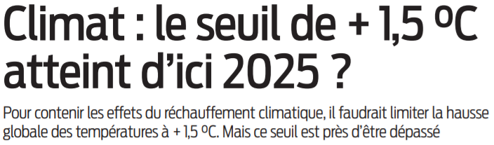 2021 08 02 SO Climat le seuil de plus un et demi degré C atteint d'ici 2025