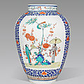 A large <b>Kakiemon</b> vase with ladies and parasols, Edo period, late 17th century