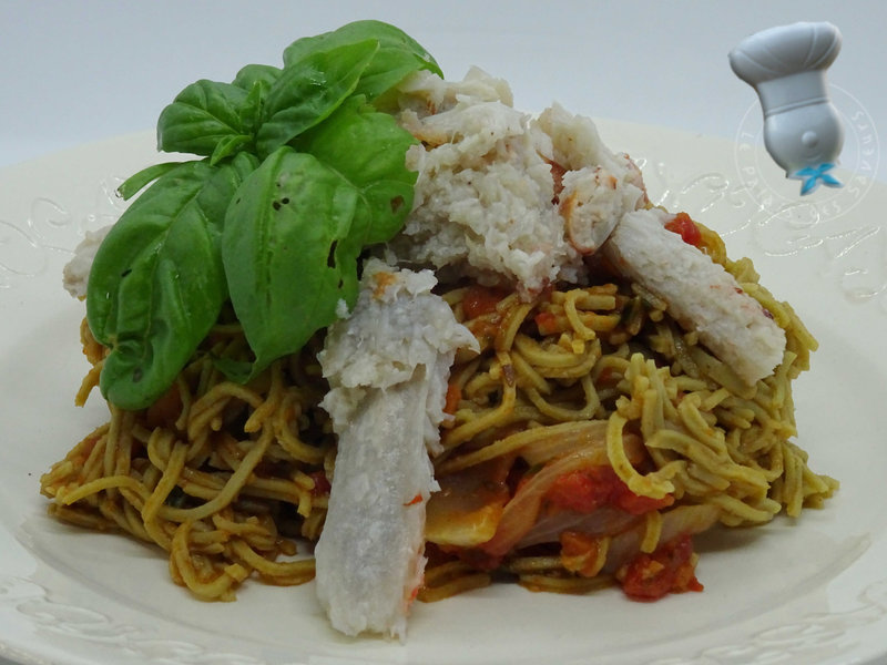 Spaghetti kéto au crabe