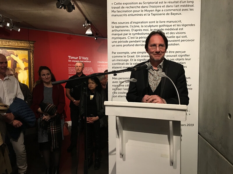 Scriptorial_Avranches_musée_manuscrits_Mont-Saint-Michel_exposition_Timur D'Vast_2019_expo_vernissage_allocution