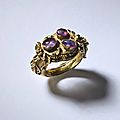 Gold and ruby ring. <b>Central</b> <b>Java</b>, Indonesia, 8th-10th century