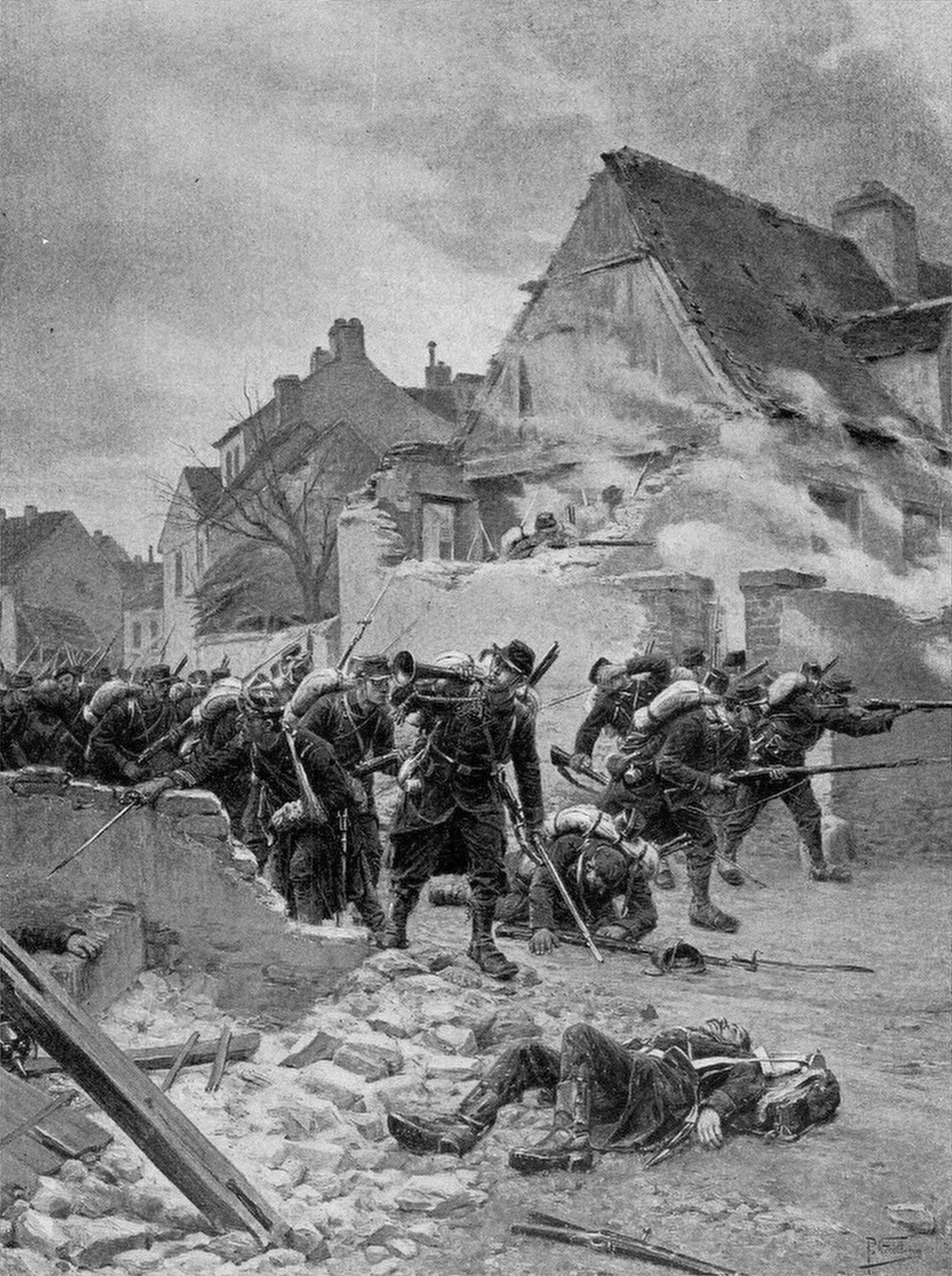 Grolleron, combat dans un village (1891)