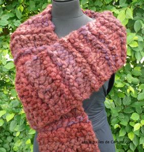 Echarpe doudou brun 2